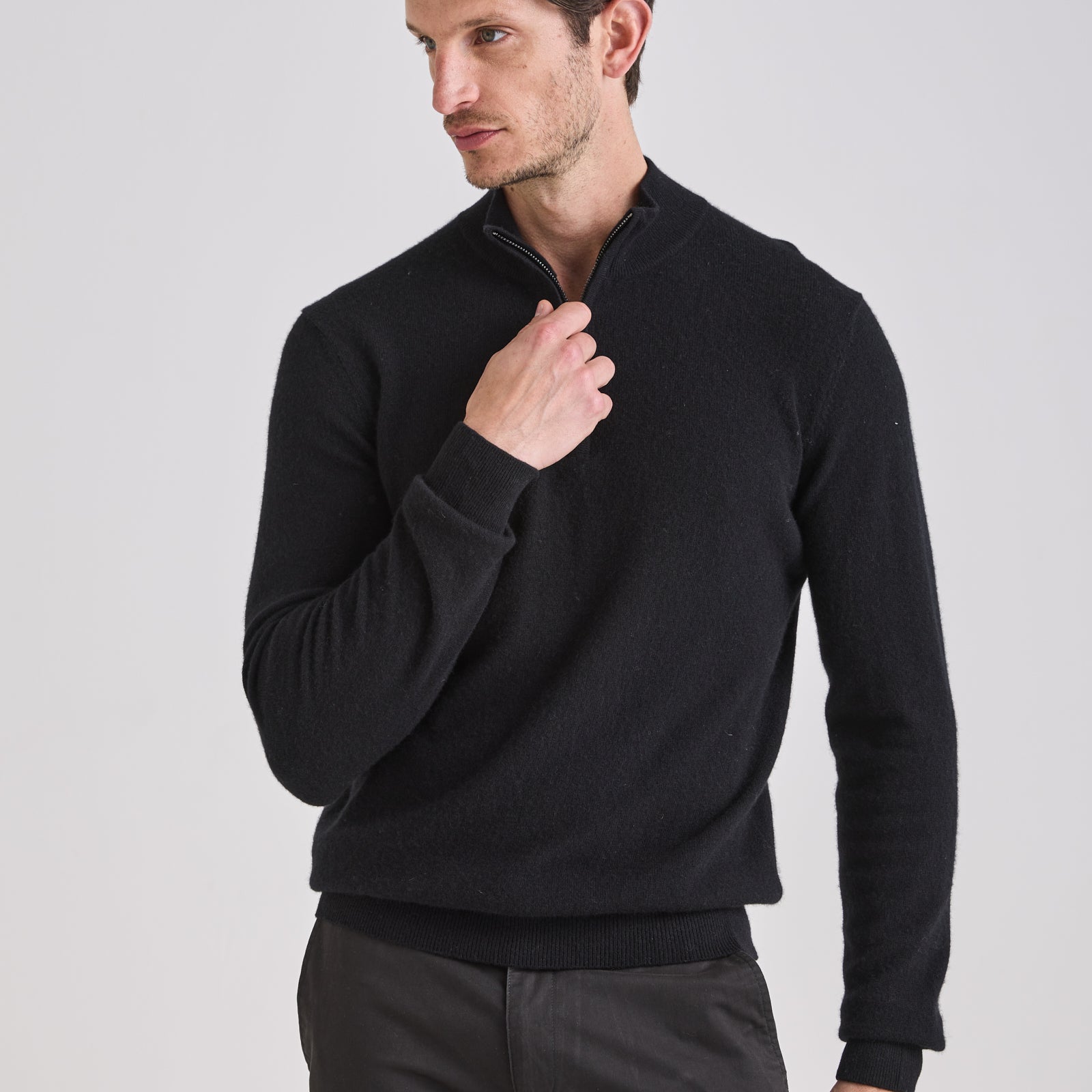 Cashmere Heritage Quarter-Zip Sweater