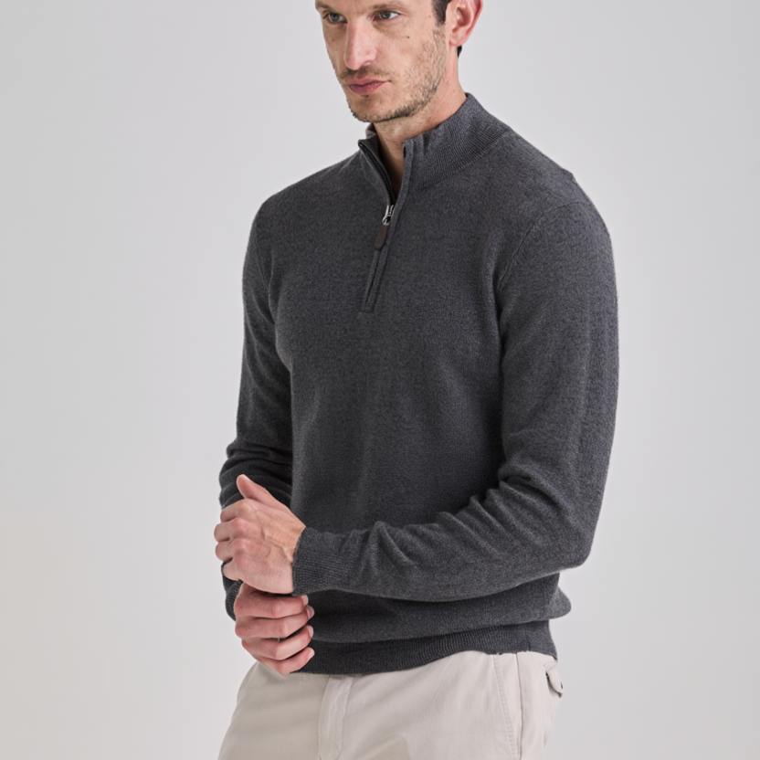 Cashmere Heritage Quarter-Zip Sweater