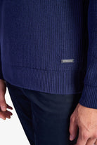 Cotton Fisherman's Rib Crewneck Sweater - Dark Navy