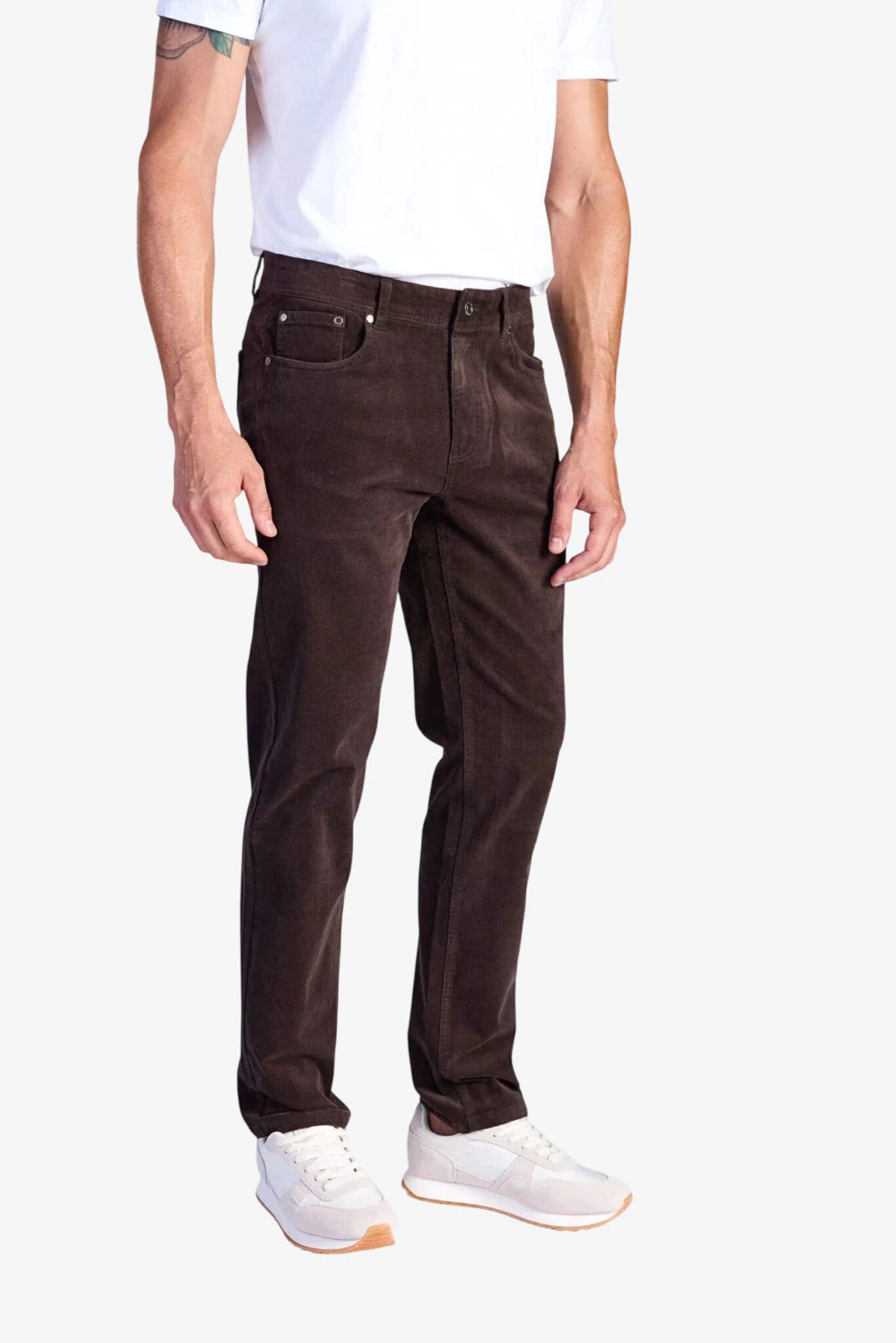 Straight-Leg Five-Pocket Corduroy Pants - Coffee