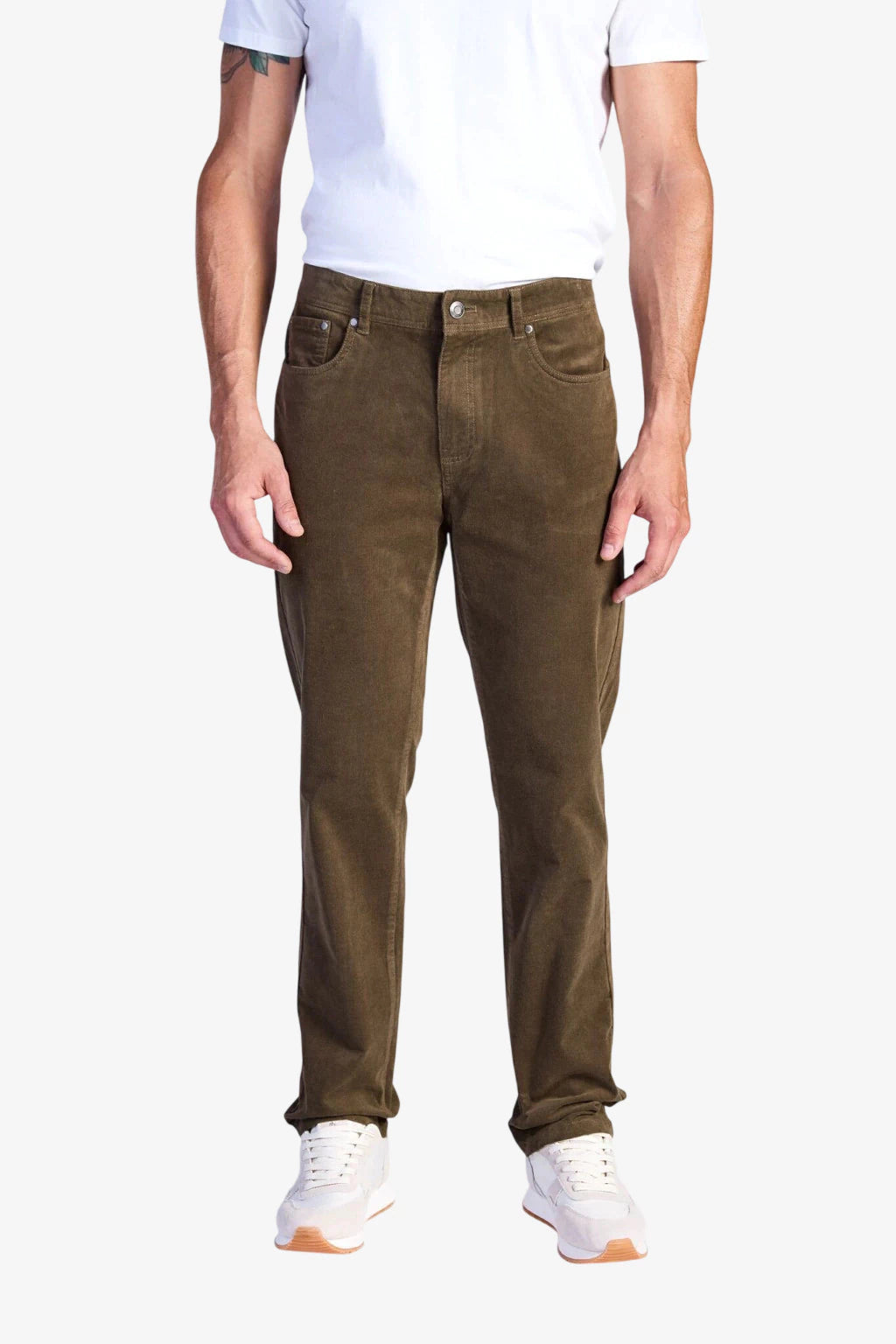 Straight-Leg Five-Pocket Corduroy Pants - B. Green