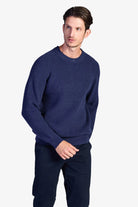 Cotton Fisherman's Rib Crewneck Sweater - Dark Navy