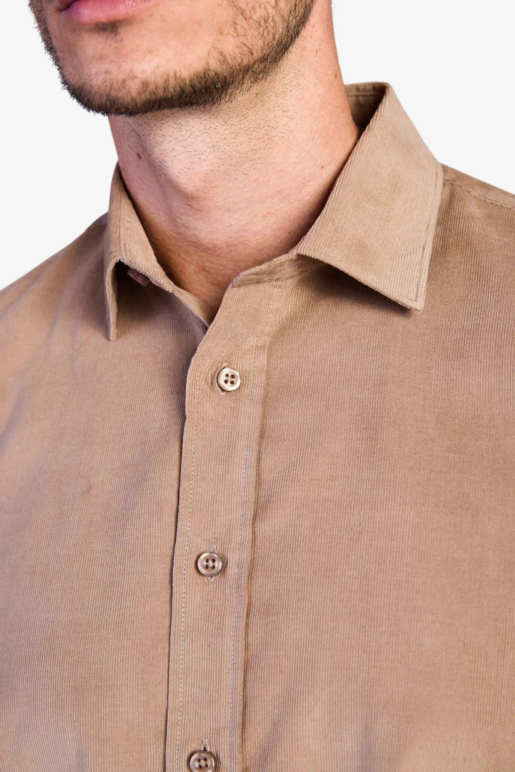Cotton Corduroy Shirt - Beige