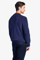 Cotton Fisherman's Rib Crewneck Sweater - Dark Navy