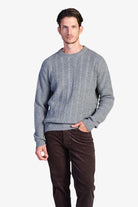Wool-Blend Cable-Knit Sweater - Medium Gray