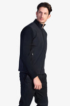 Hybrid Jacket with Knit Sleeves - Black