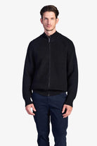 Cotton Fisherman's Rib Zip Jacket - Black
