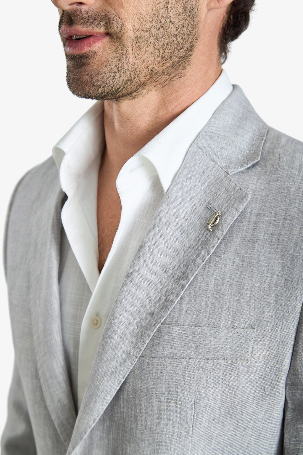 Pure Linen Sport Coat - Light Gray