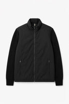 Hybrid Jacket with Knit Sleeves - Black