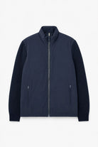 Hybrid Jacket with Knit Sleeves - Dark Navy