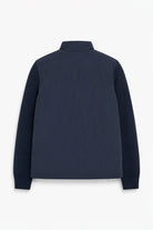 Hybrid Jacket with Knit Sleeves - Dark Navy