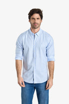 Pure Cotton Striped Shirt - Cloud
