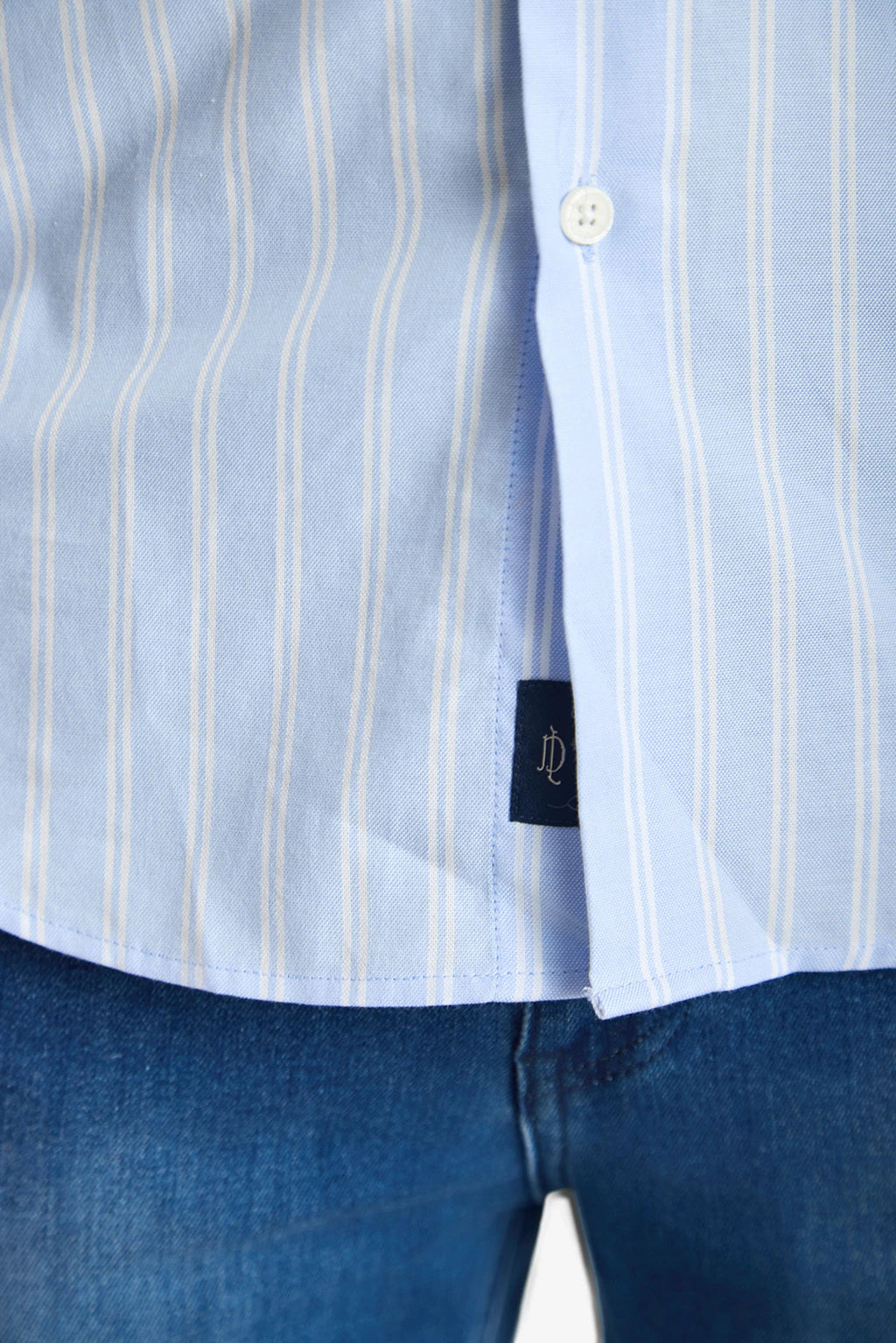 Pure Cotton Striped Shirt - Cloud
