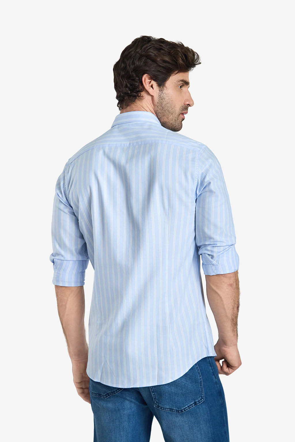 Pure Cotton Striped Shirt - Cloud
