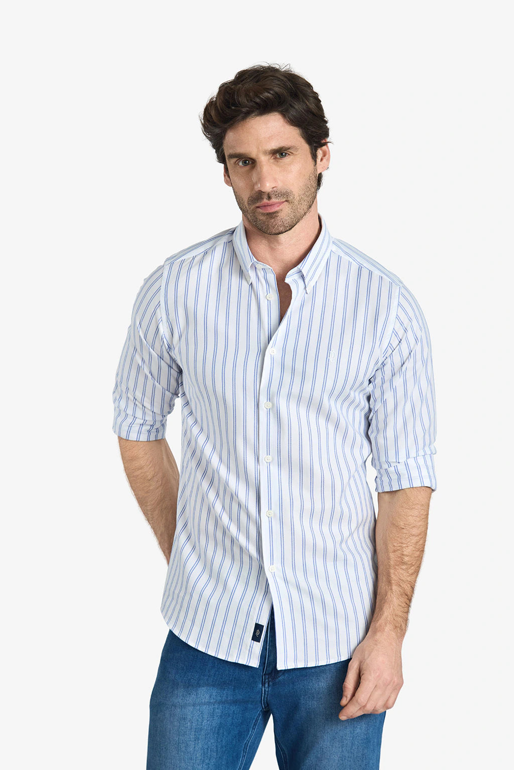 Pure Cotton Striped Shirt - White