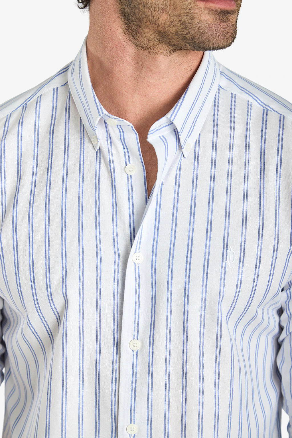 Pure Cotton Striped Shirt - White