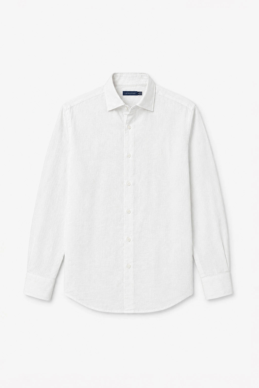 Garment-Dyed Pure Linen Shirt - White