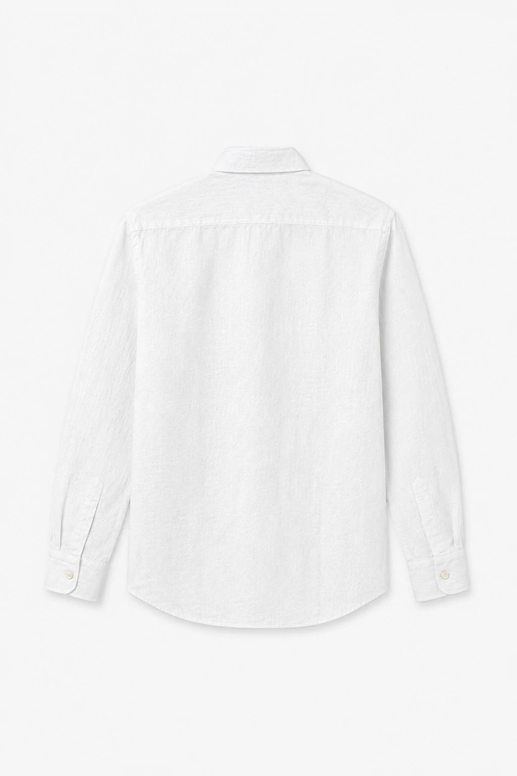 Garment-Dyed Pure Linen Shirt - White