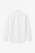 Garment-Dyed Pure Linen Shirt - White