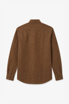 Garment-Dyed Pure Linen Shirt - Coffee