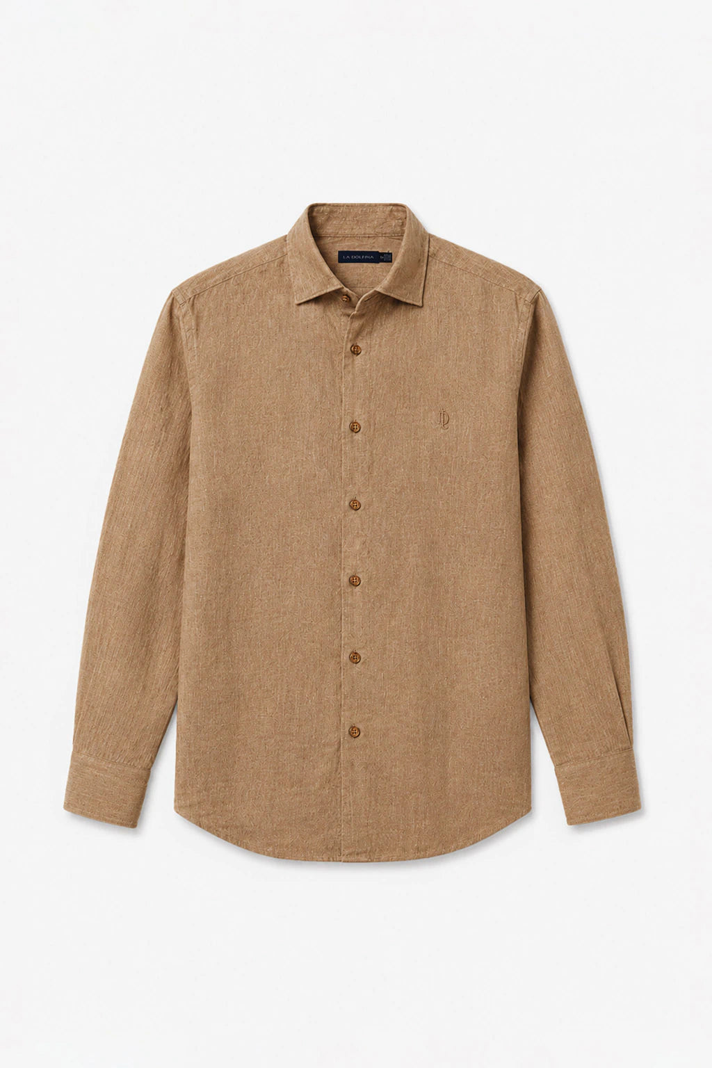Garment-Dyed Pure Linen Shirt - Greige