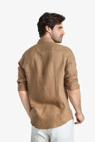 Garment-Dyed Pure Linen Shirt - Greige