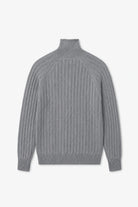 Wool-Blend Button-Neck Sweater - Medium Gray