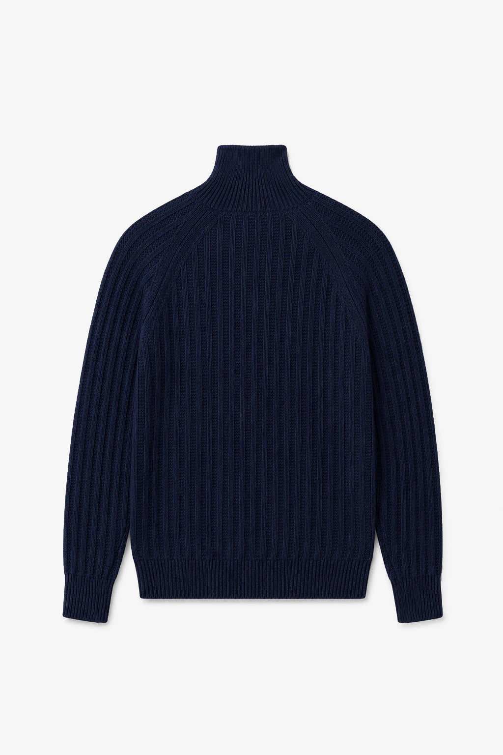 Wool-Blend Button-Neck Sweater - Dark Navy