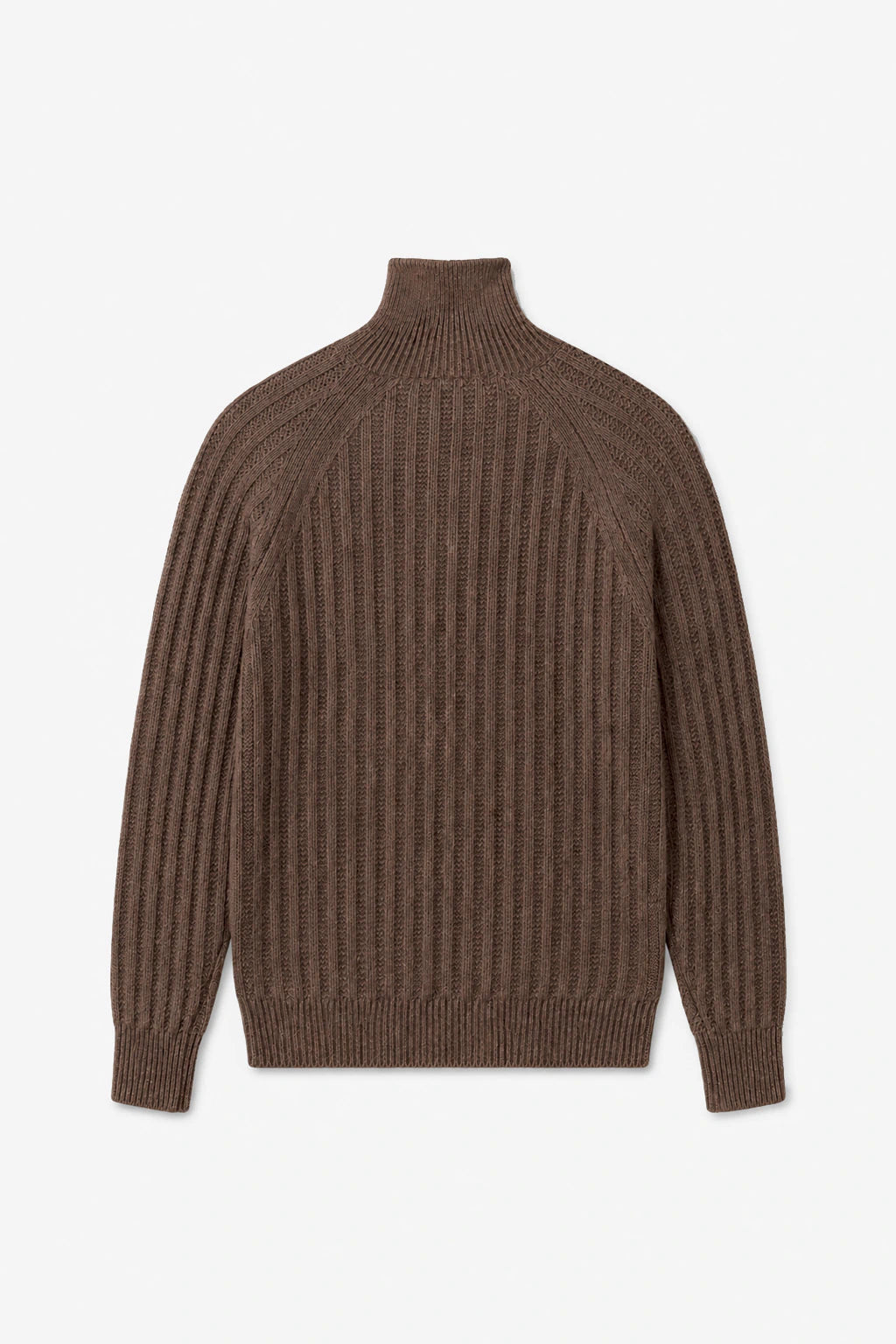 Wool-Blend Button-Neck Sweater - Mink