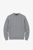 Wool-Blend Cable-Knit Sweater - Medium Gray