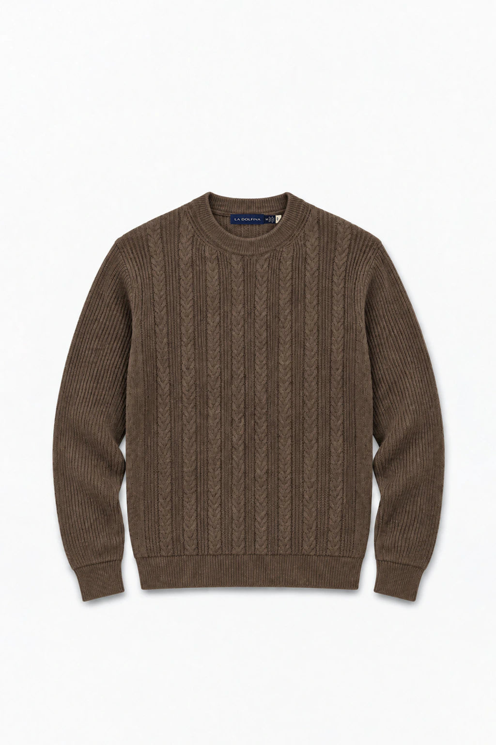 Wool-Blend Cable-Knit Sweater - Mink
