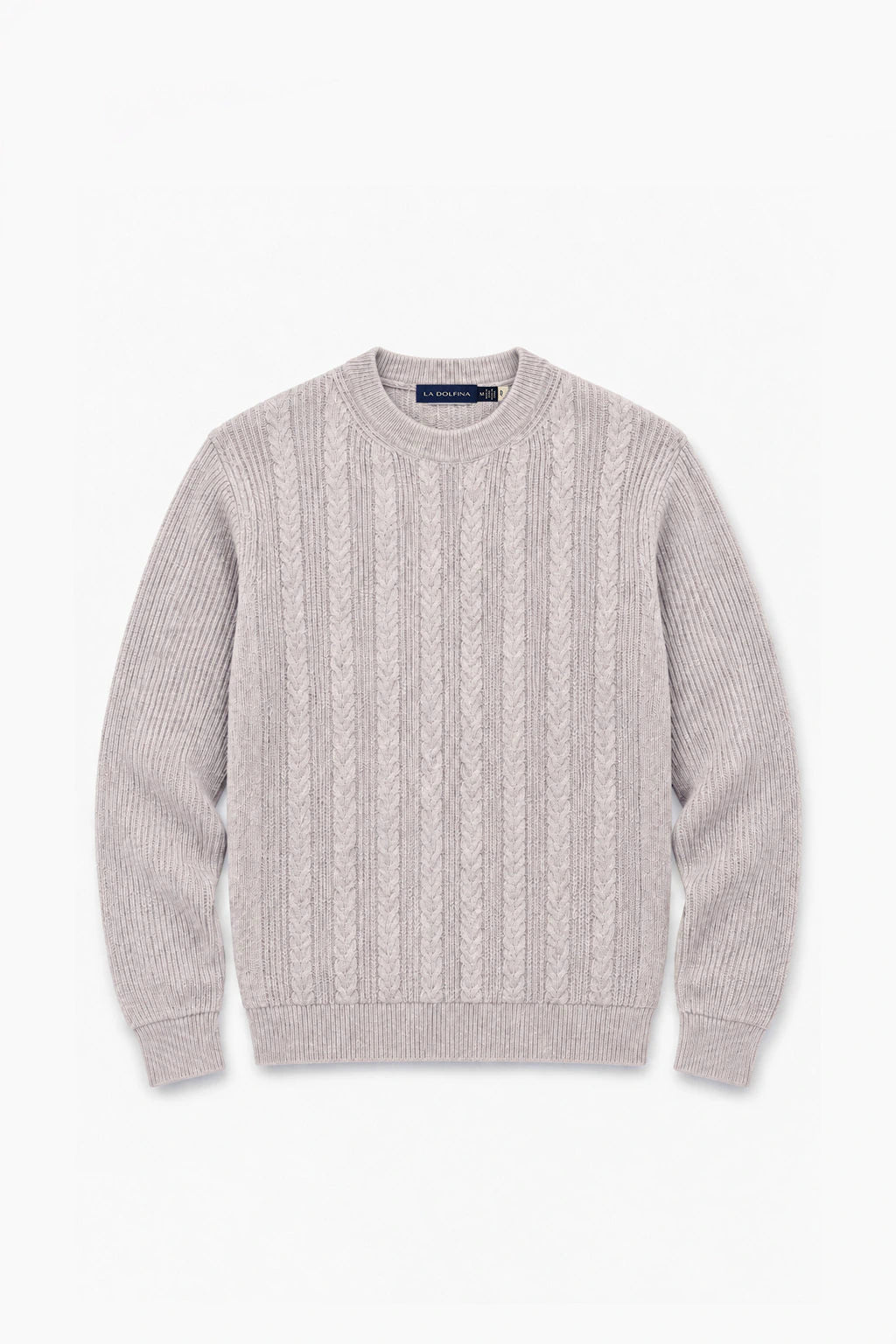 Wool-Blend Cable-Knit Sweater - Beige