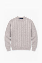 Wool-Blend Cable-Knit Sweater - Beige