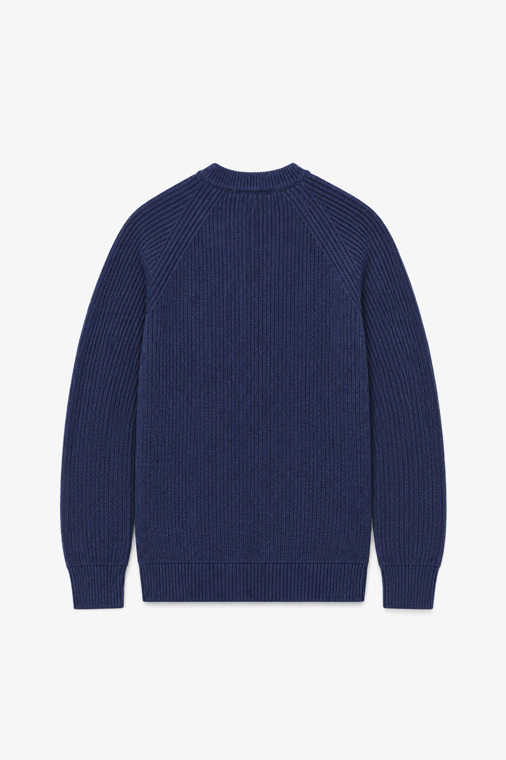 Cotton Fisherman's Rib Crewneck Sweater - Dark Navy