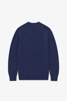 Cotton Fisherman's Rib Crewneck Sweater - Dark Navy