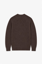 Cotton Fisherman's Rib Crewneck Sweater - Coffee