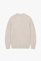 Cotton Fisherman's Rib Crewneck Sweater - Beige