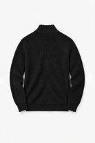 Cotton Fisherman's Rib Zip Jacket - Black
