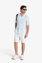 Linen-Cotton Bermuda Shorts - White