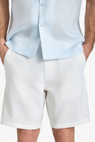 Linen-Cotton Bermuda Shorts - White