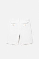 Linen-Cotton Bermuda Shorts - White