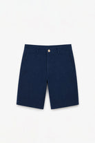 Linen-Cotton Bermuda Shorts - Dark Navy