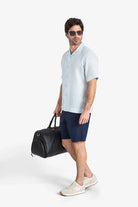 Linen-Cotton Bermuda Shorts - Dark Navy