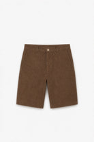 Linen-Cotton Bermuda Shorts - Coffee