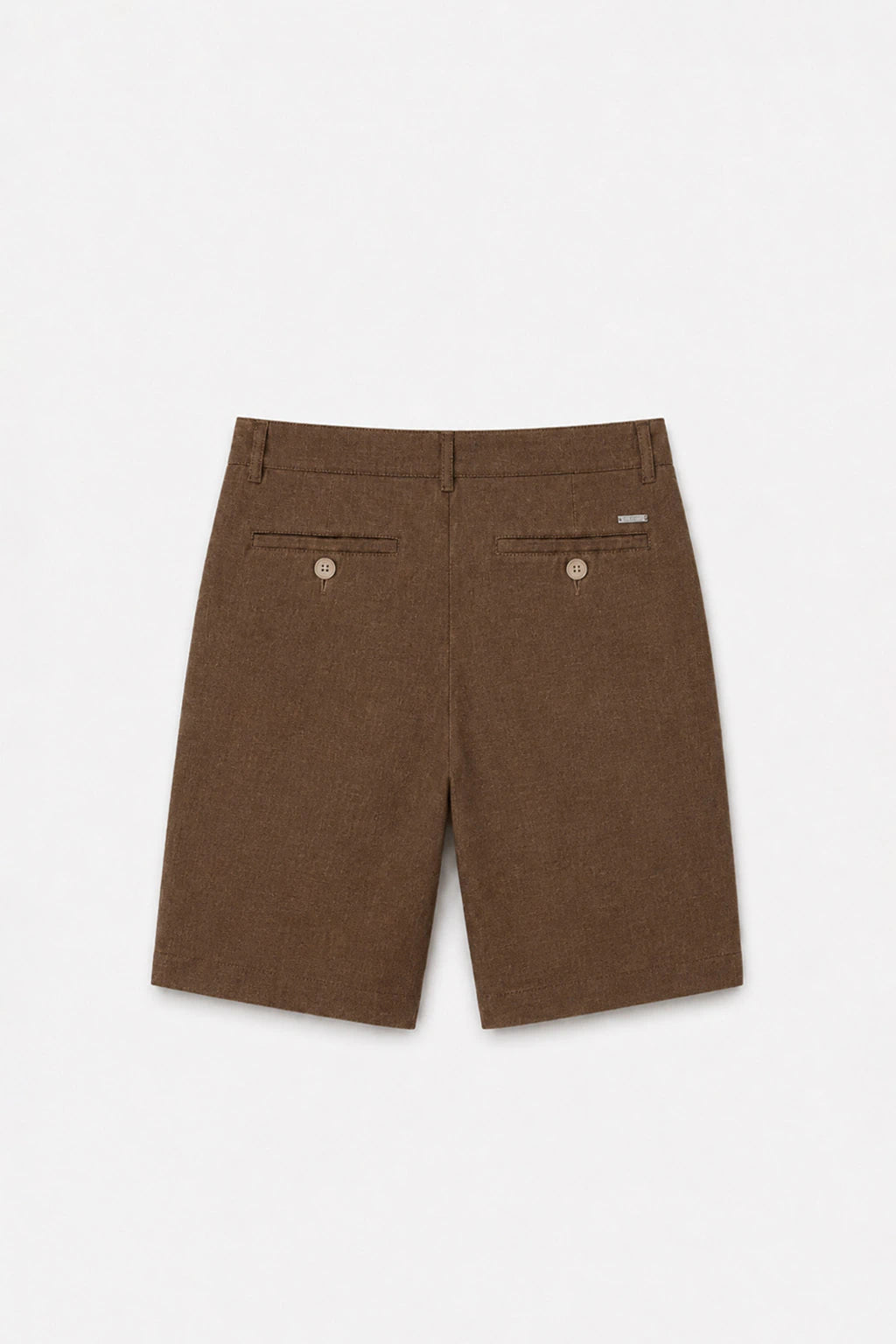 Linen-Cotton Bermuda Shorts - Coffee