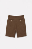 Linen-Cotton Bermuda Shorts - Coffee