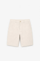Linen-Cotton Bermuda Shorts - Beige