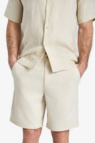 Linen-Cotton Bermuda Shorts - Beige
