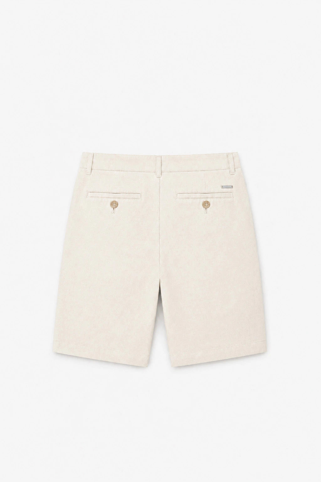 Linen-Cotton Bermuda Shorts - Beige