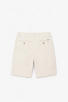 Linen-Cotton Bermuda Shorts - Beige